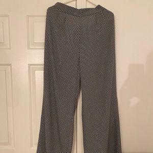 Zara Black & White Stripped Wide Leg Pants